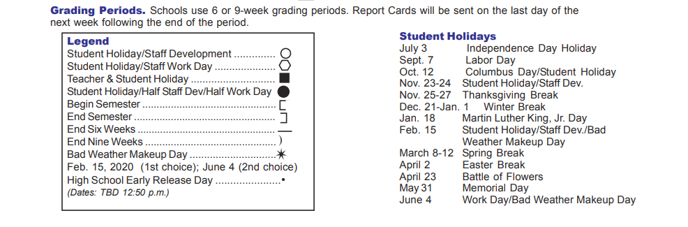 District School Academic Calendar Key for Helotes Elementary School