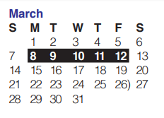 District School Academic Calendar for Helotes Elementary School for March 2021