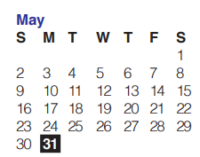 District School Academic Calendar for Luna Middle School for May 2021
