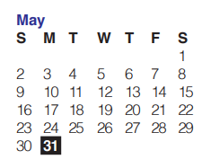 District School Academic Calendar for Pease Middle School for May 2021