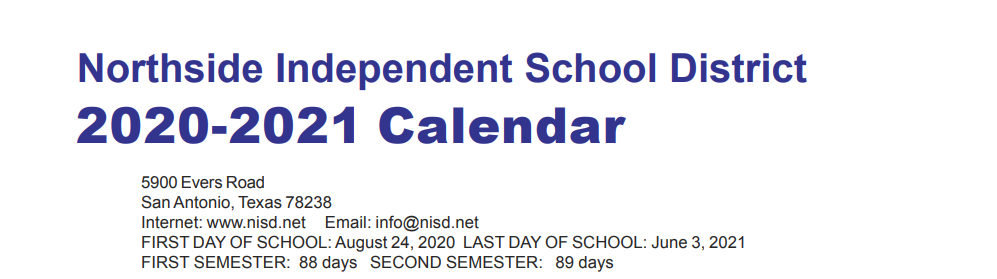 District School Academic Calendar for Jones Middle School