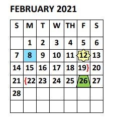 District School Academic Calendar for Leonel Trevino Elementary for February 2021