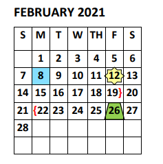 District School Academic Calendar for PSJA Memorial High School for February 2021