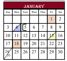 District School Academic Calendar for Southside Primary School for January 2021
