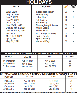 District School Academic Calendar Legend for Montessori Academy Of Northern Palm Beach
