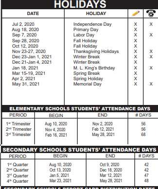 District School Academic Calendar Legend for Glades Central H.S. Adult Education