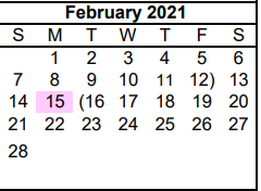 District School Academic Calendar for Lamar El for February 2021