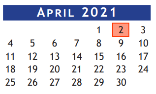 District School Academic Calendar for Alexander Middle School for April 2021