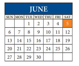 District School Academic Calendar for Brookhollow Elementary School for June 2021