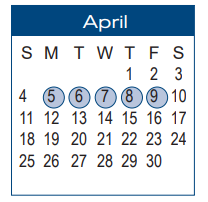 District School Academic Calendar for Hagood El for April 2021