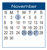 District School Academic Calendar for Crosswell El for November 2020