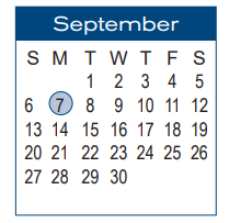 District School Academic Calendar for B J Skelton Career Ctr for September 2020