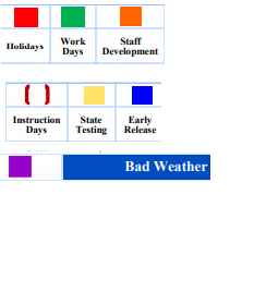 District School Academic Calendar Legend for Derry Elementary School
