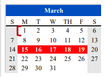 District School Academic Calendar for Port Isabel High School for March 2021