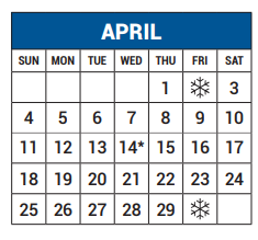 District School Academic Calendar for Canyon Creek Elementary for April 2021