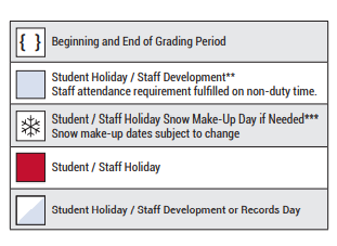 District School Academic Calendar Legend for Richardson High School