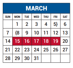 District School Academic Calendar for Big Springs Elementary for March 2021