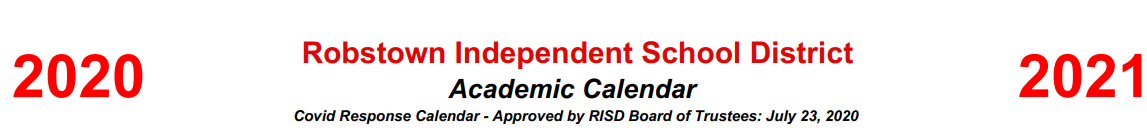 District School Academic Calendar for Robstown High School