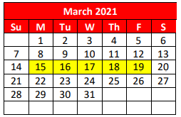 District School Academic Calendar for New El for March 2021