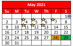 District School Academic Calendar for A S Canavan El for May 2021
