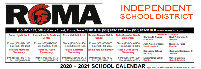 District School Academic Calendar for Roma H S