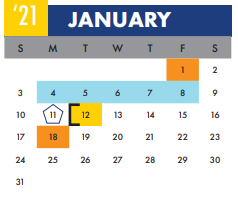 District School Academic Calendar for Bonham Elementary School for January 2021