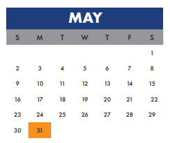 District School Academic Calendar for Pfeiffer Academy for May 2021