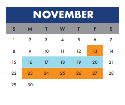 District School Academic Calendar for Wm B Travis Elementary for November 2020