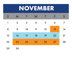 District School Academic Calendar for Hillcrest Elementary for November 2020