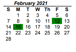 District School Academic Calendar for Chisholm Trail Elementary for February 2021