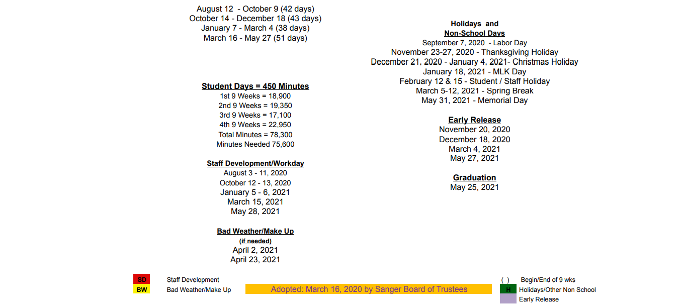 District School Academic Calendar Key for Linda Tutt High School