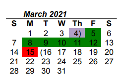 District School Academic Calendar for Sanger H S for March 2021