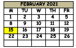 District School Academic Calendar for Seminole County Middle/high School for February 2021
