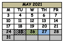 District School Academic Calendar for Seminole County Crossroads Alternative School for May 2021