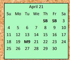 District School Academic Calendar for Smith County High School for April 2021