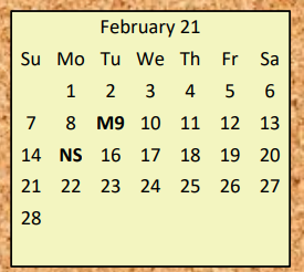 District School Academic Calendar for Defeated Elementary School for February 2021