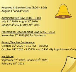 District School Academic Calendar Legend for Carthage Elementary School