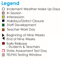 District School Academic Calendar Legend for Capt Walter E Clarke Middle