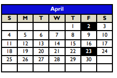 District School Academic Calendar for Atascosa Co Alter for April 2021