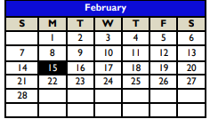 District School Academic Calendar for S/sgt Michael P Barrera Veterans E for February 2021