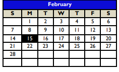 District School Academic Calendar for Bexar County Juvenile Justice Acad for February 2021