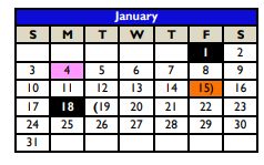 District School Academic Calendar for Bexar County Juvenile Justice Acad for January 2021