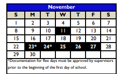 District School Academic Calendar for Atascosa Co Alter for November 2020