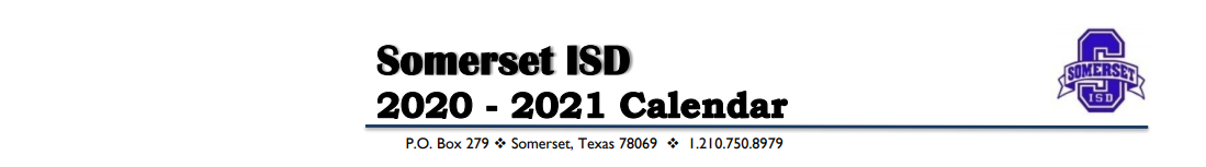 District School Academic Calendar for Somerset Early Childhood Elementar