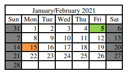 District School Academic Calendar for Harrison County Spec Ed Coop for February 2021