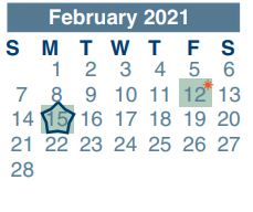 District School Academic Calendar for Spring High School for February 2021