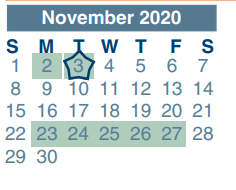 District School Academic Calendar for Meyer Elementary School for November 2020