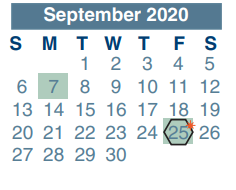 District School Academic Calendar for Pearl M Hirsch Elementary for September 2020