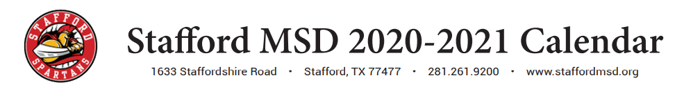 District School Academic Calendar for Stafford Adjustment Center