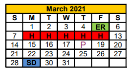 District School Academic Calendar for Chamberlin Elementary for March 2021